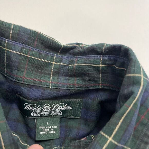 Brooks Brothers Country Club Plaid Colorblock Button Up Shirt Size Large - Picture 2 of 5